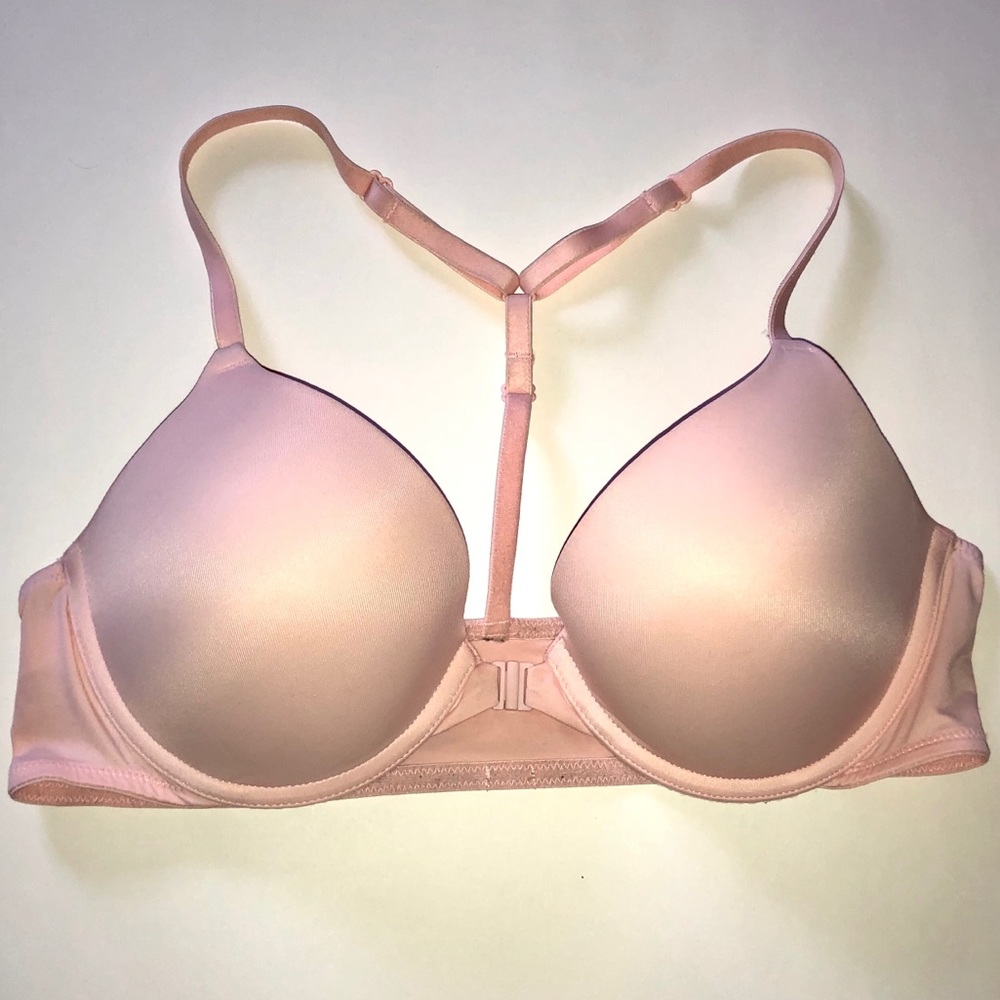 PINK front clasp push up bra